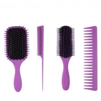 4 Pieces Professional  Paddle Hair Brush Detangling Brush Hair Style Comb And Brush Set