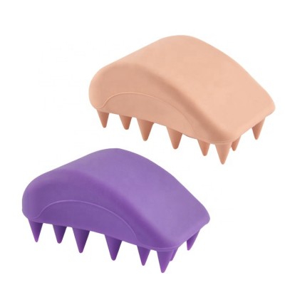 High Quality Cheap Suppliers Arch Shaped Multi Color Easy Hold Soft 100% Silicone Scalp Massage Cleaning Hairbrush Shampoo