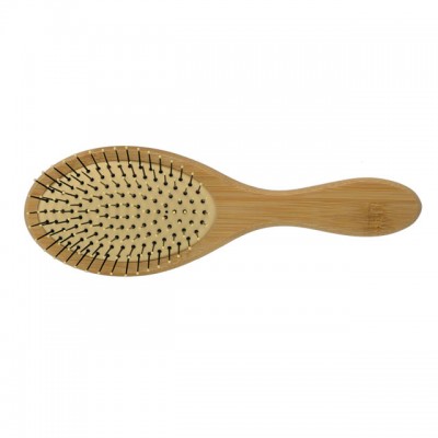 Eco Friendly Large Oval Durable Bamboo Wet Dry Nylon Bristle Hair Brush Professional Cushion Paddle Natural Eco Hairbrush