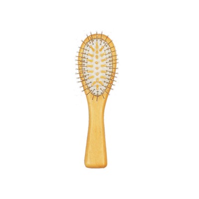 Custom Logo Schima Superba Women'S Hair Brush Metal Pins Wholesale Lvory Wooden Hairbrush massage comb