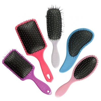 Free sample ODM OEM  Women's Bling Color Heat Transfer Printing Plastic detangler brosse incurv cheveux HairBrush Detangling