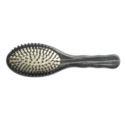 Custom Ashtree Wave Handle Wooden Pins Round Tips Medium Oval Massage Hair Detangler Scalp  Brush Cushion Hairbrush Private Logo